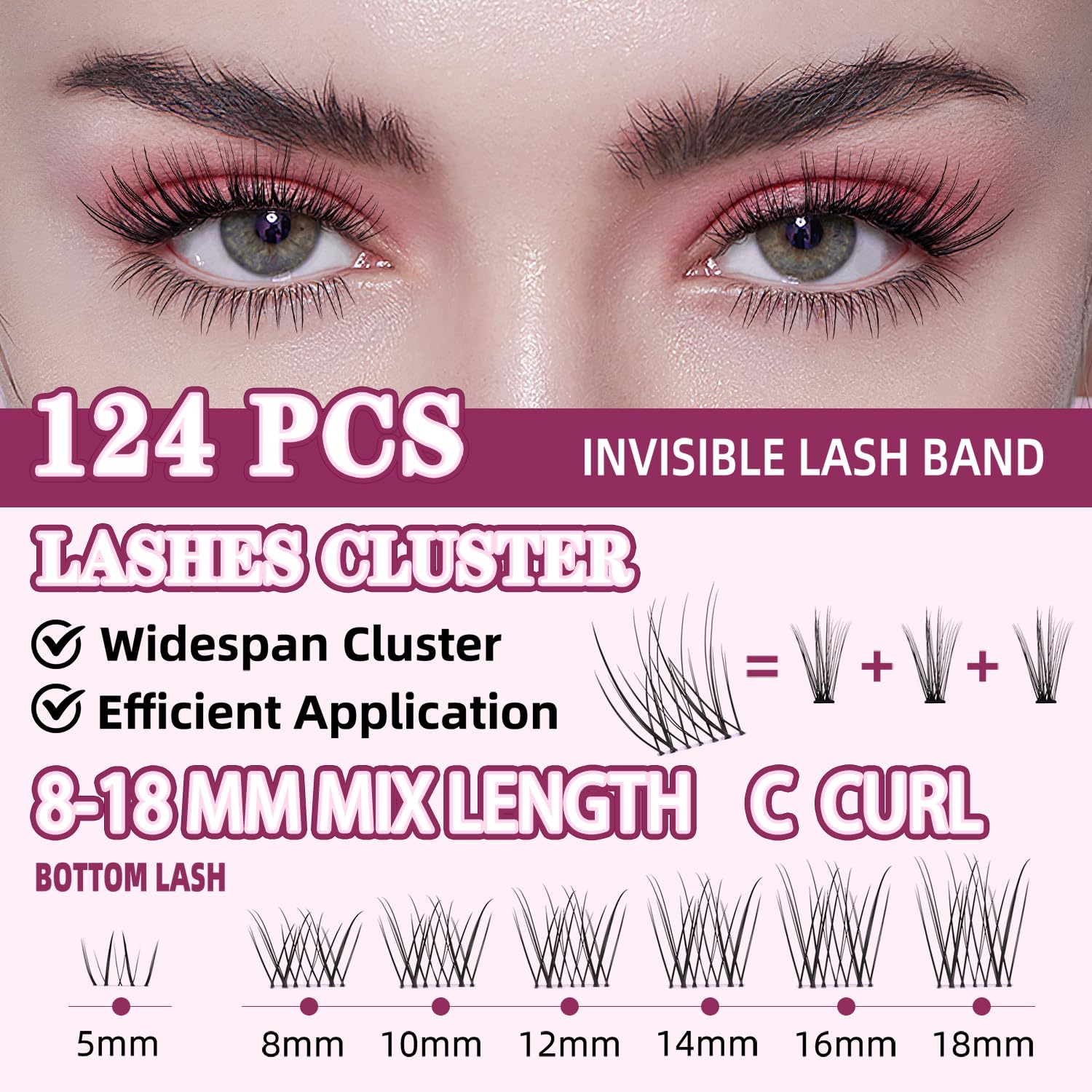 Uilulu bottom lashes 5 mm detail for wispy natural depth