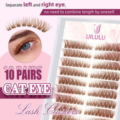 UILULU Brown Lash Clusters close up shows soft durable PBT fibers