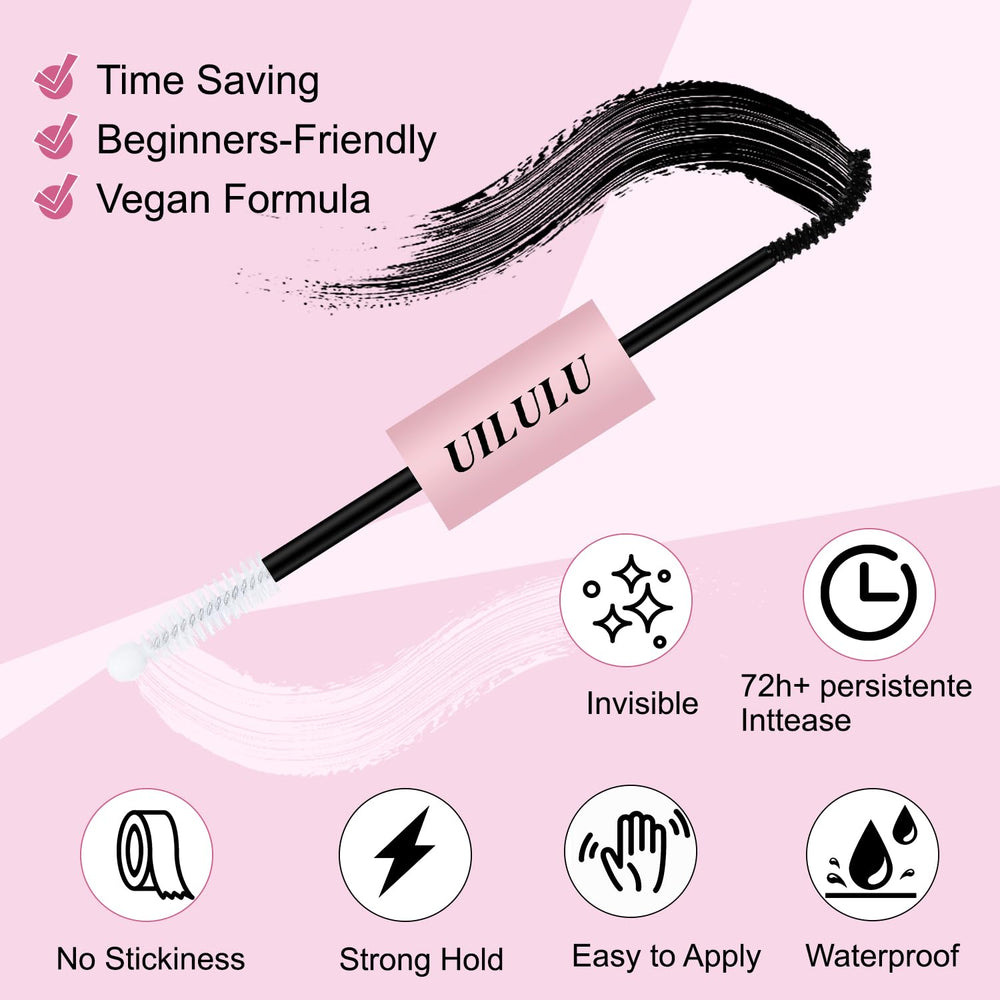 Uilulu precision micro-brush applicator applying strong hold lash bond on the lash line