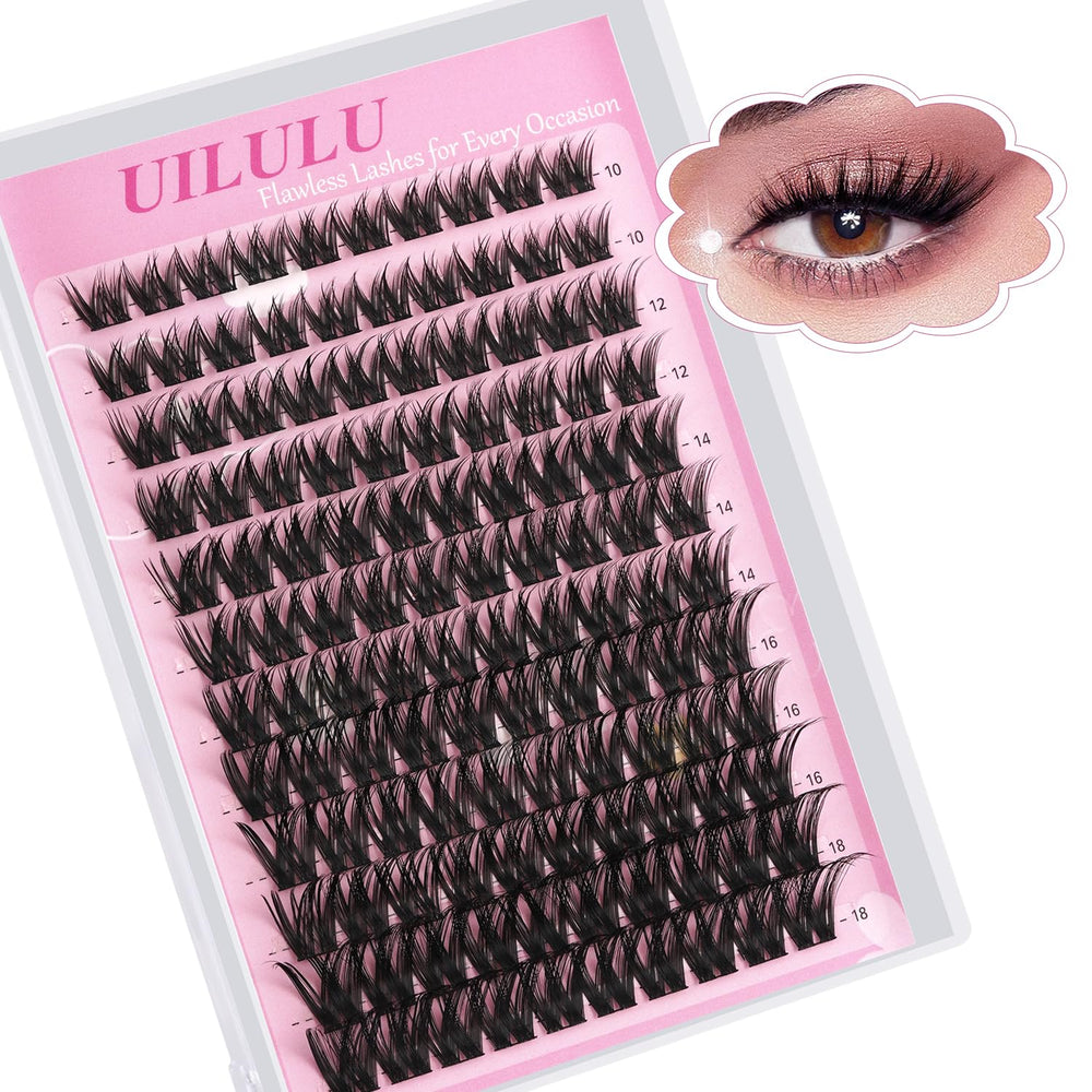 Uilulu Lash Clusters box shows 120-count supply for fuller, natural-looking lashes.