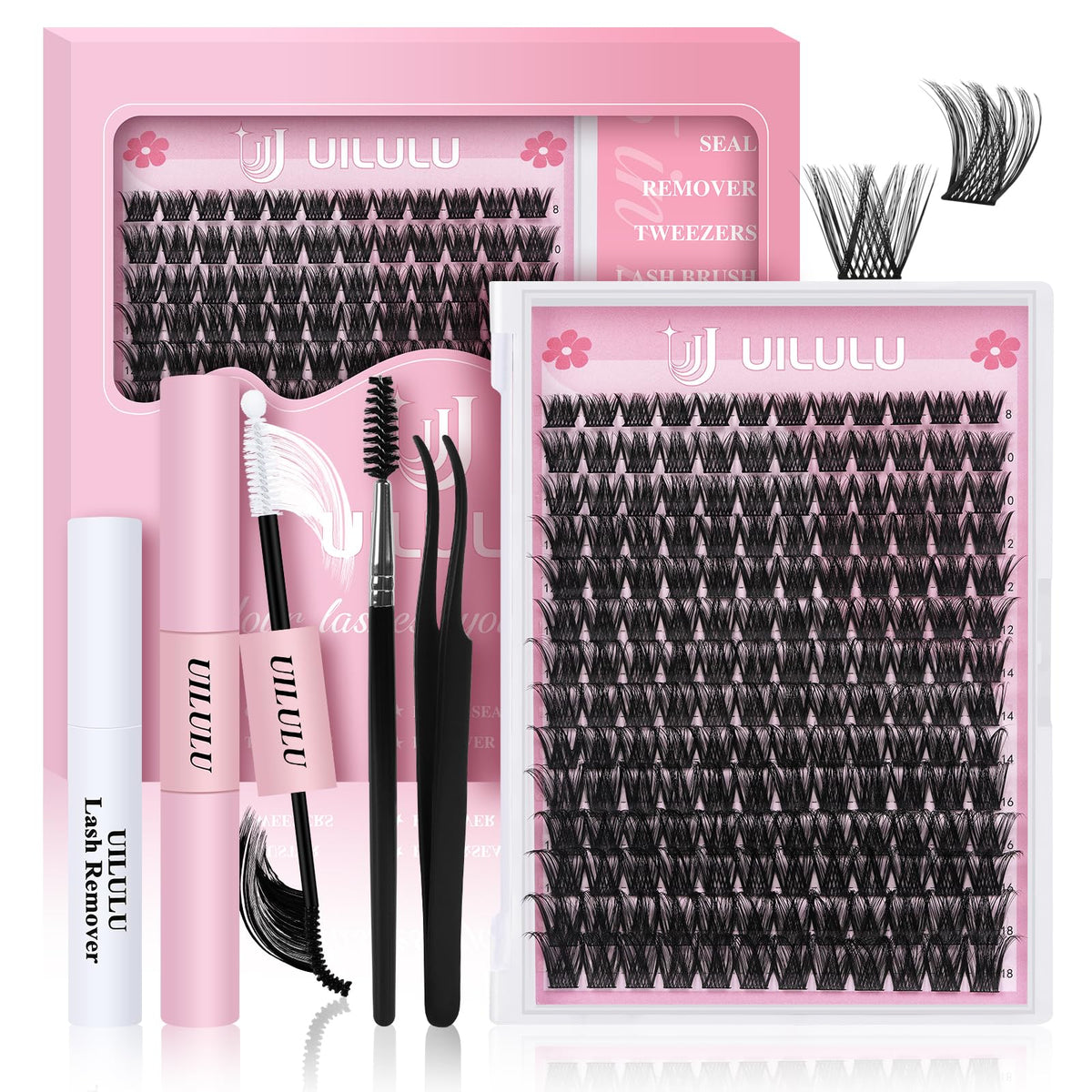 Uilulu Lash Clusters Kit unboxing showcases an easy at-home lash extension setup.