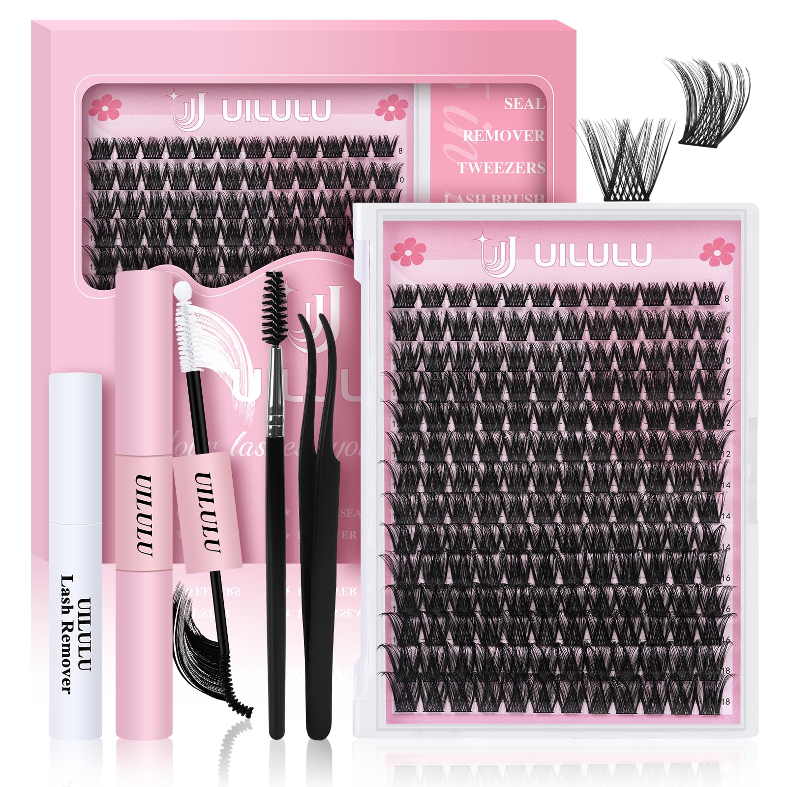 Uilulu Lash Clusters Kit unboxing showcases an easy at-home lash extension setup.