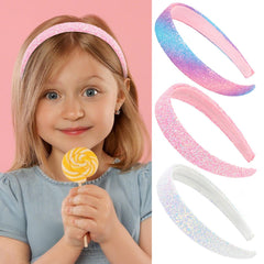 Uintoon headbands set rainbow purple glitter closeup highlights vibrant, confidence-boosting color