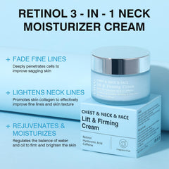 UJHAY Retinol Neck Cream being applied to neck with potential firming effect