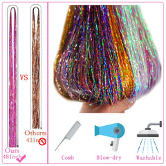Ukithairtinsel twelve-color tinsel range offers vibrant style options.
