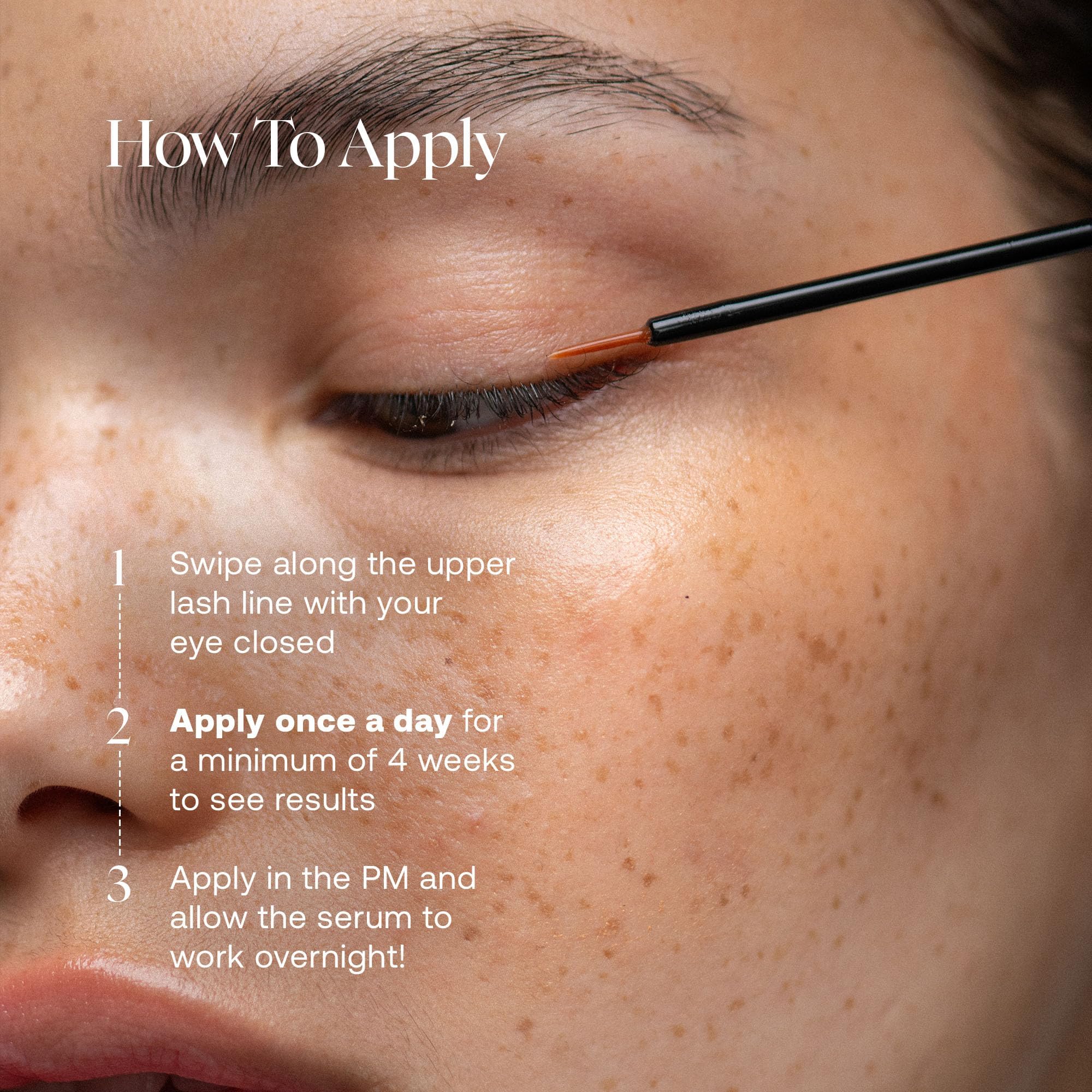 UKLASH serum application brush in use during nightly routine