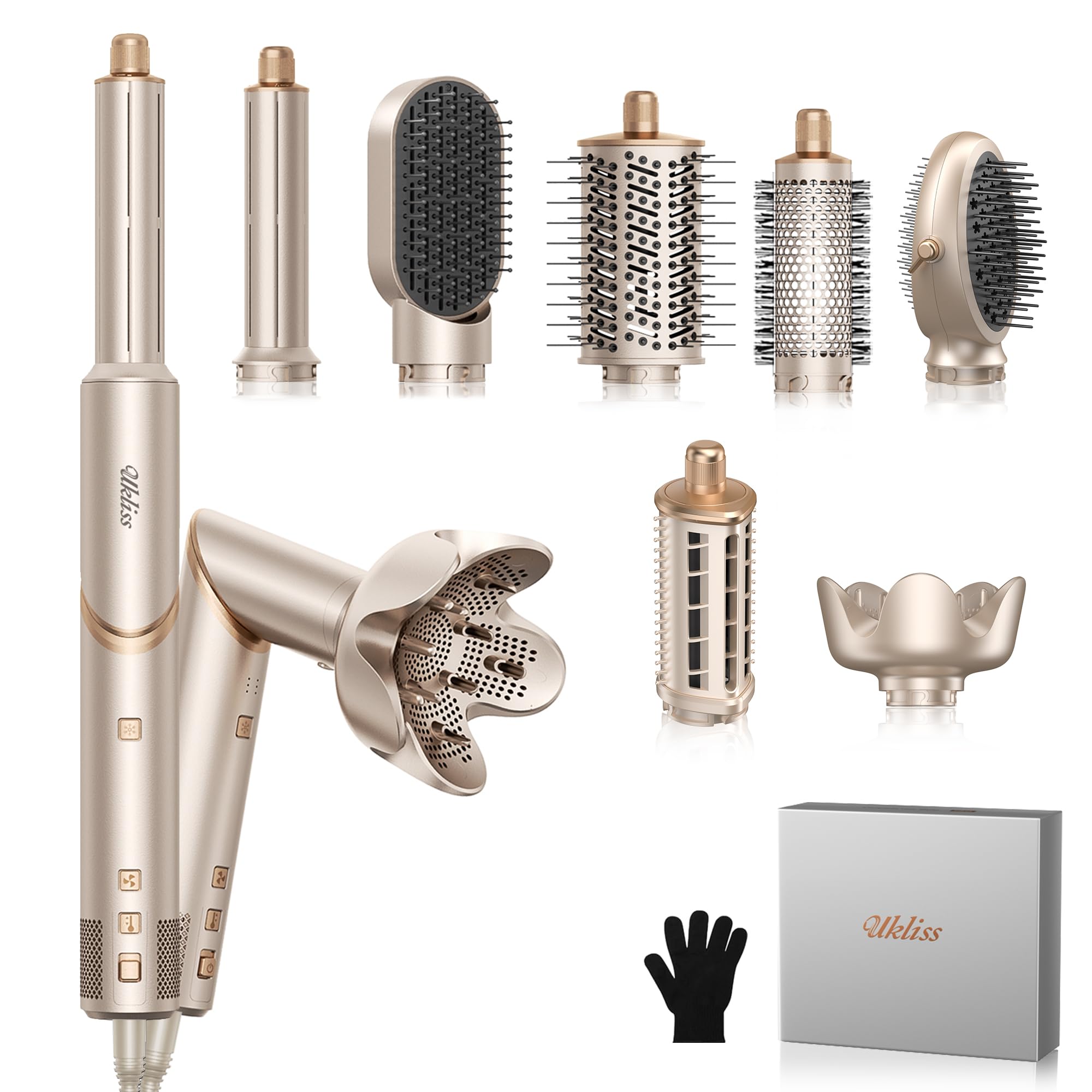 UKLISS 8in1 multi-styler shows quick-drying capability for busy mornings.