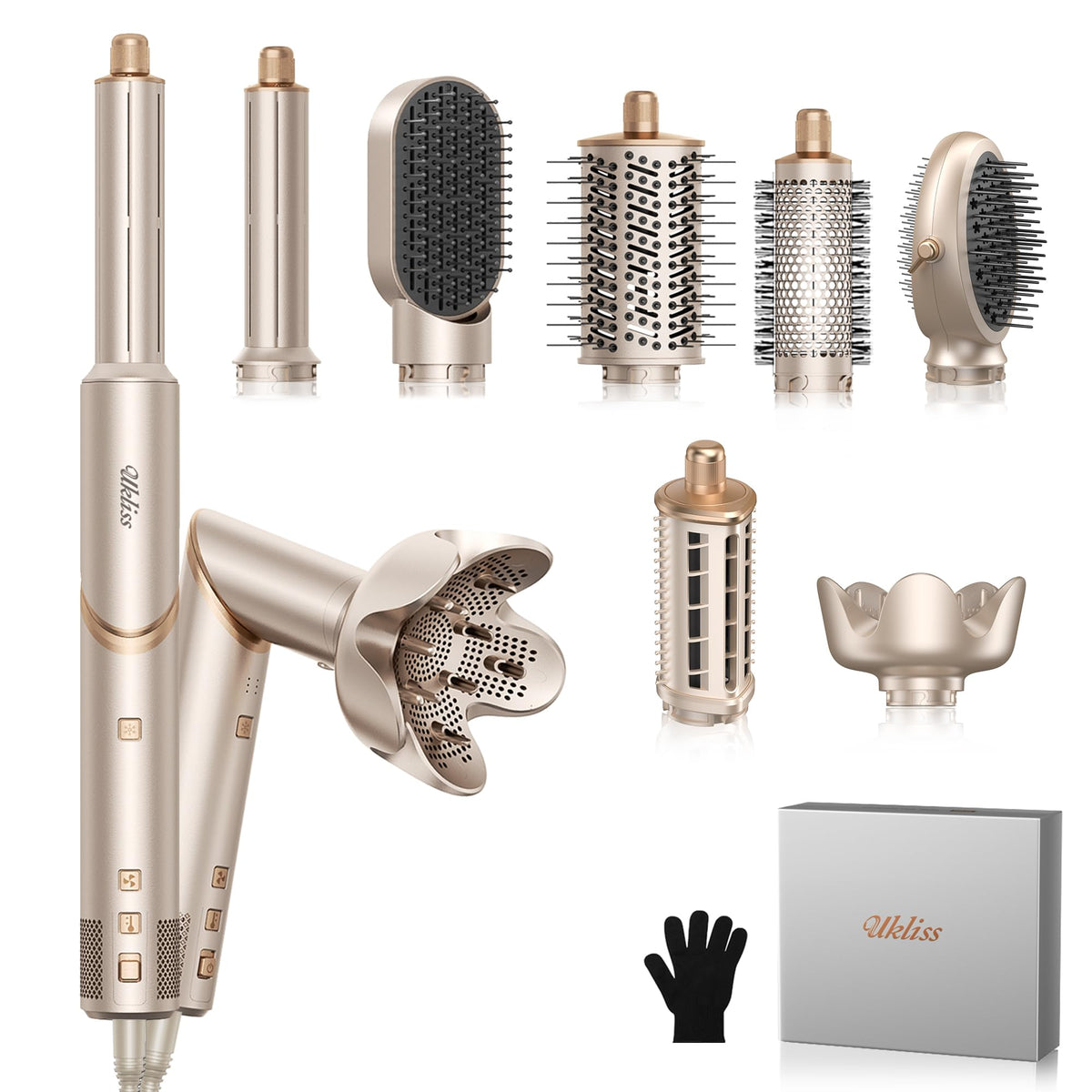 UKLISS 8in1 multi-styler shows quick-drying capability for busy mornings.