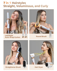 UKLISS hair dryer brush 7-in-1 diffuser-attachment for even airflow and soft results.