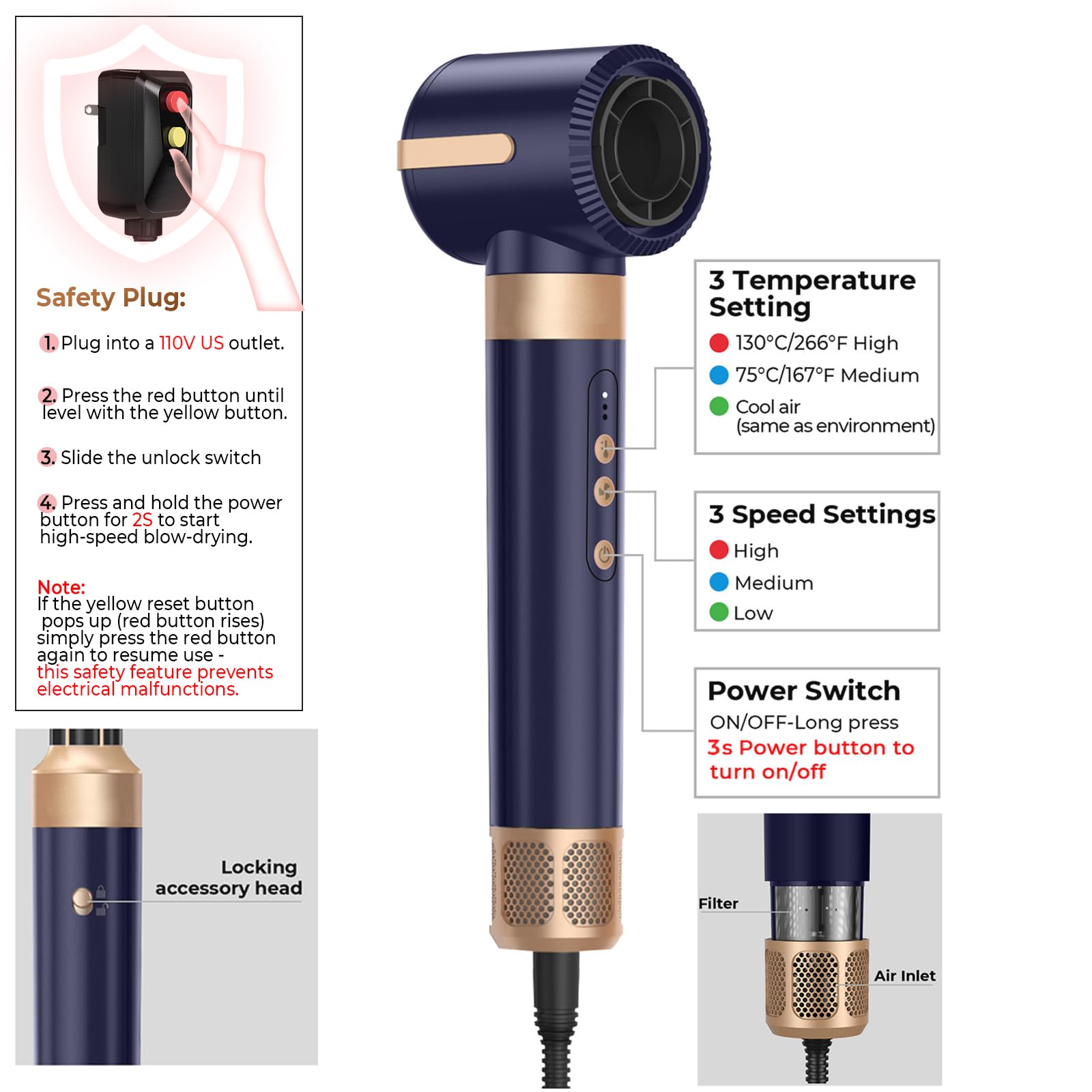 UKLISS ALCI safety plug and lock feature for safer home styling.