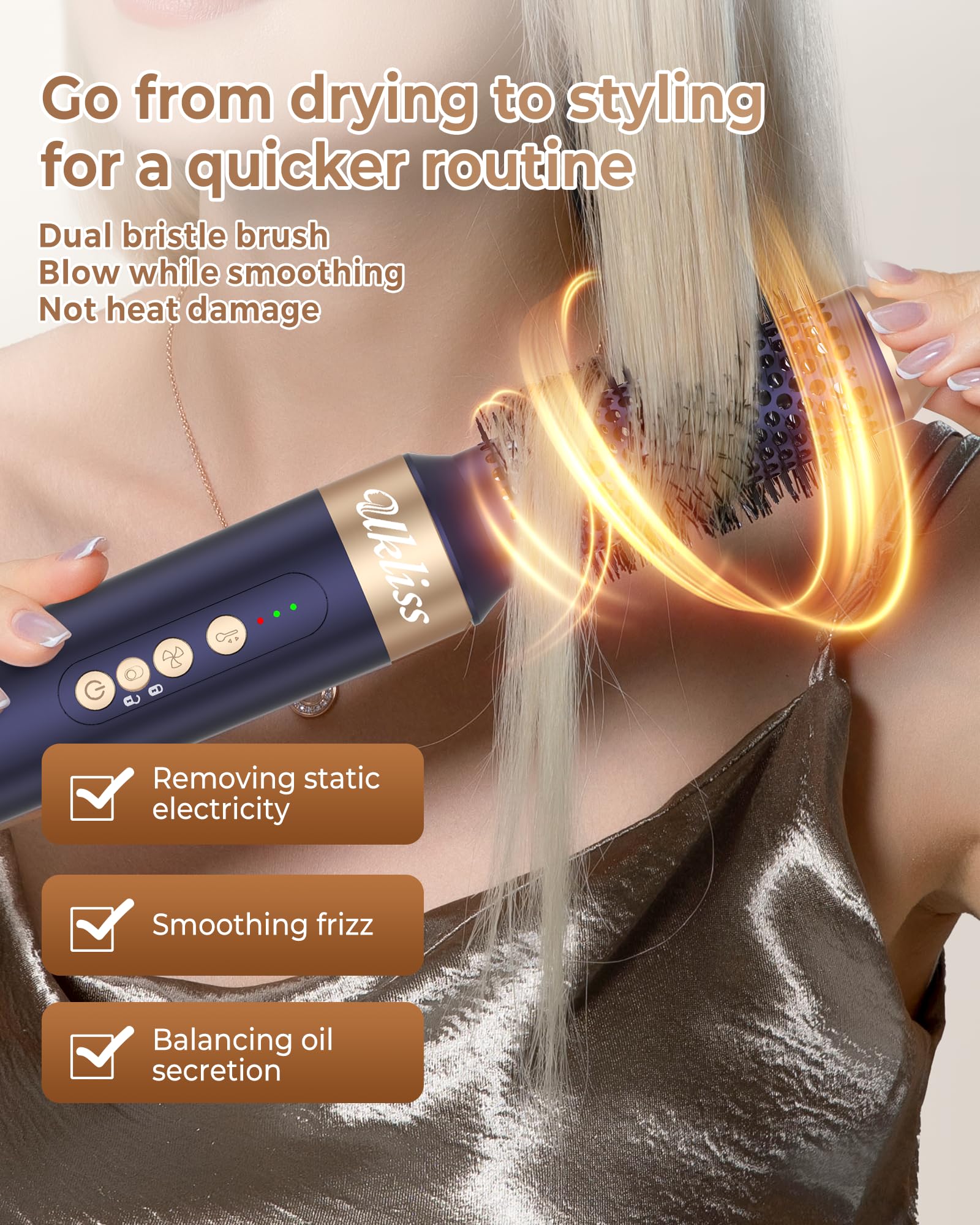 UKLISS straightening comb for smooth, frizz-free finishes.