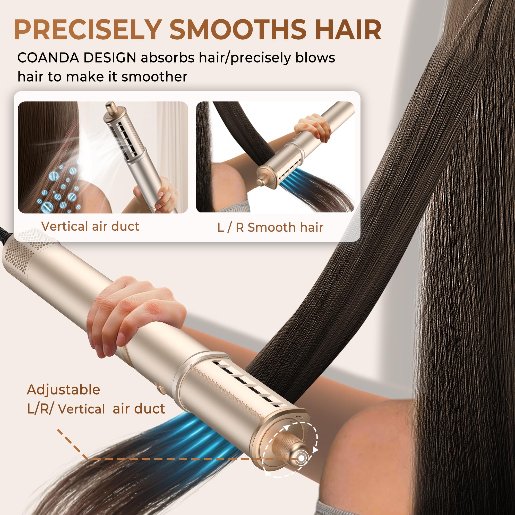 UKLISS built-in negative ion generator for smoother, shinier hair.