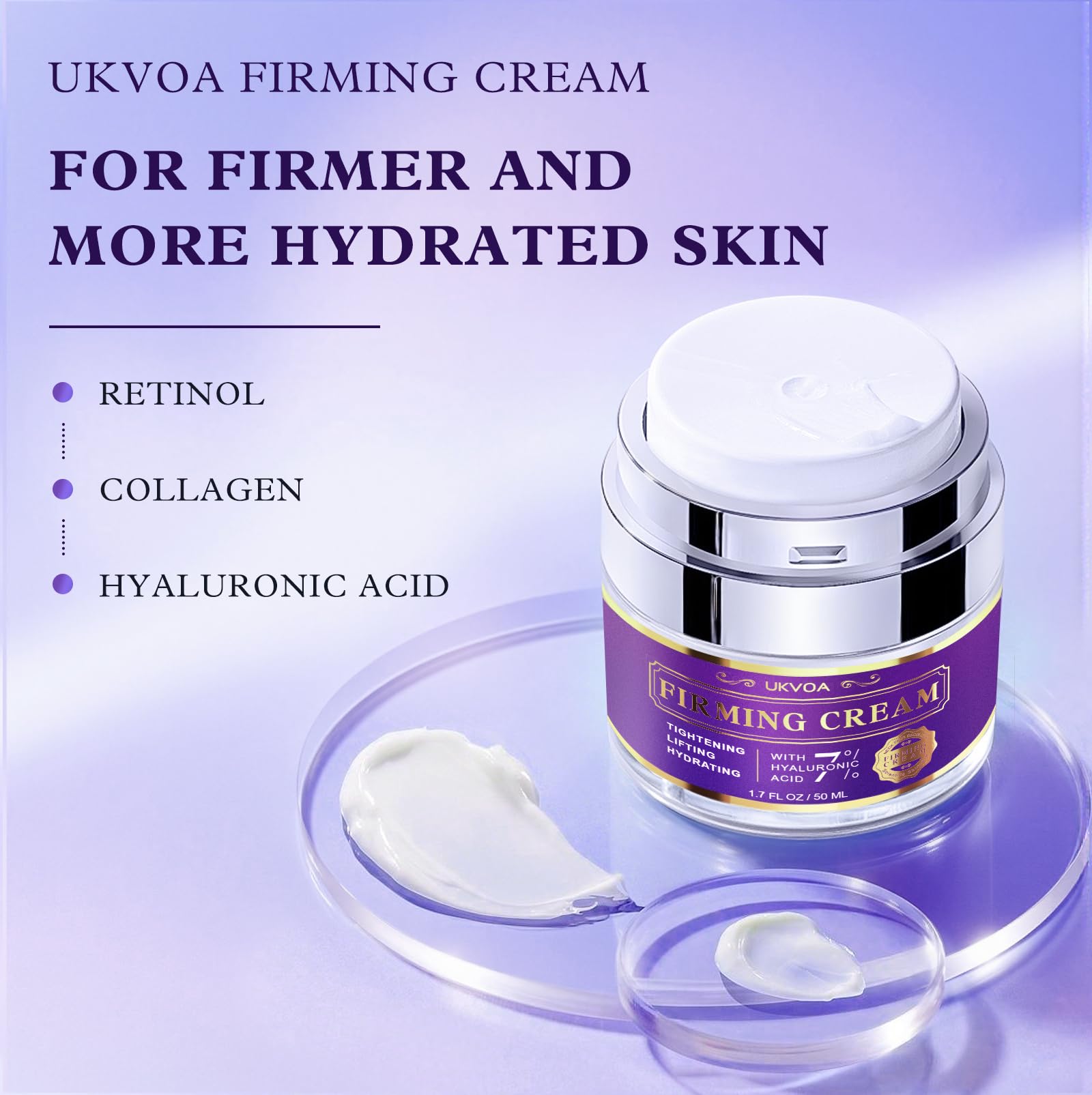UKVOA Neck Cream absorbed on mature skin showing smooth texture.