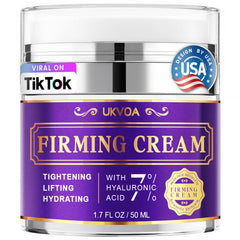 UKVOA Retinol Neck Cream tube close-up shows rich texture for firmer skin.