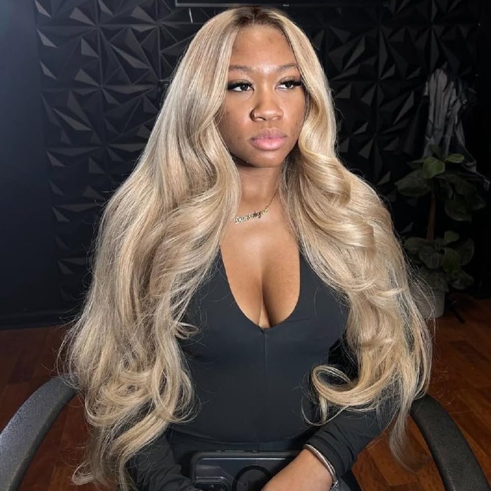 Ulaphence Ombre Light Ash Blonde Wig body wave texture for effortless styling