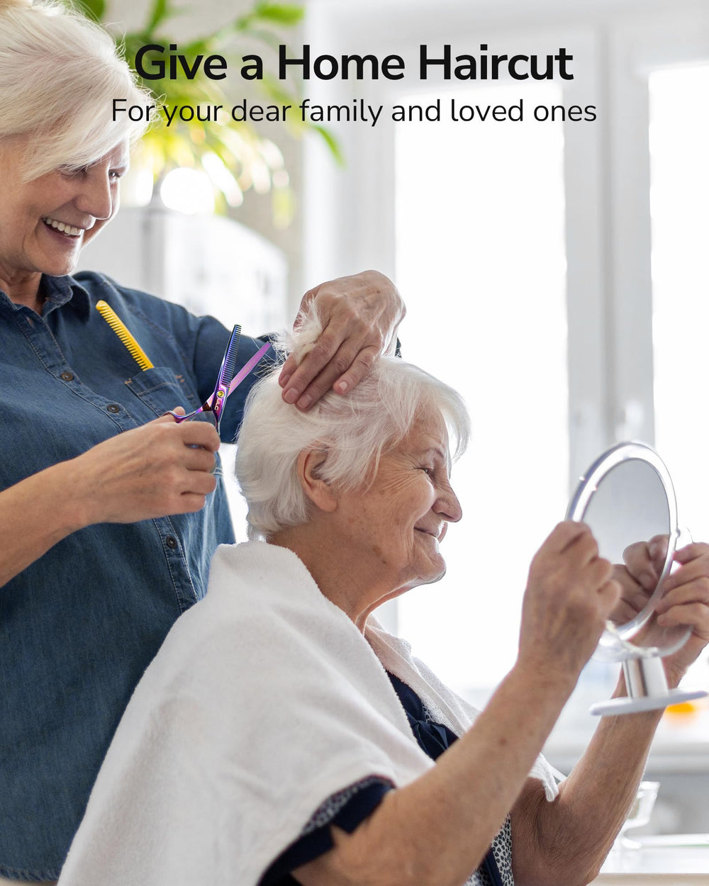 ULG blue diamond stones on thinning scissors at leaf intersection