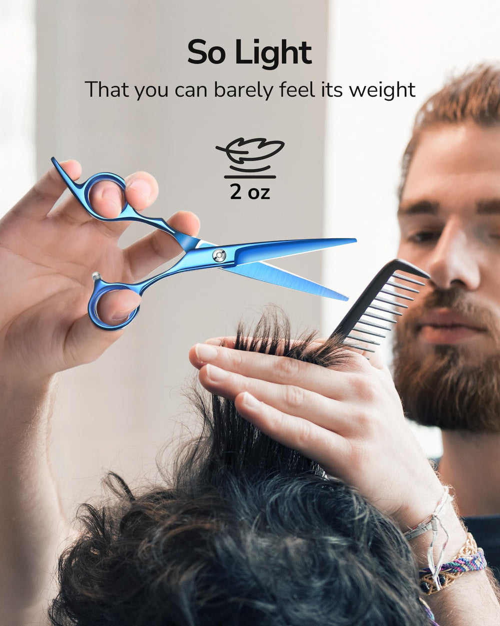 ULG hair cutting scissors mirror-finish exterior adds professional aesthetics and easy cleaning.
