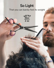 ULG hair cutting scissors pivot sapphire accent with mirror finish
