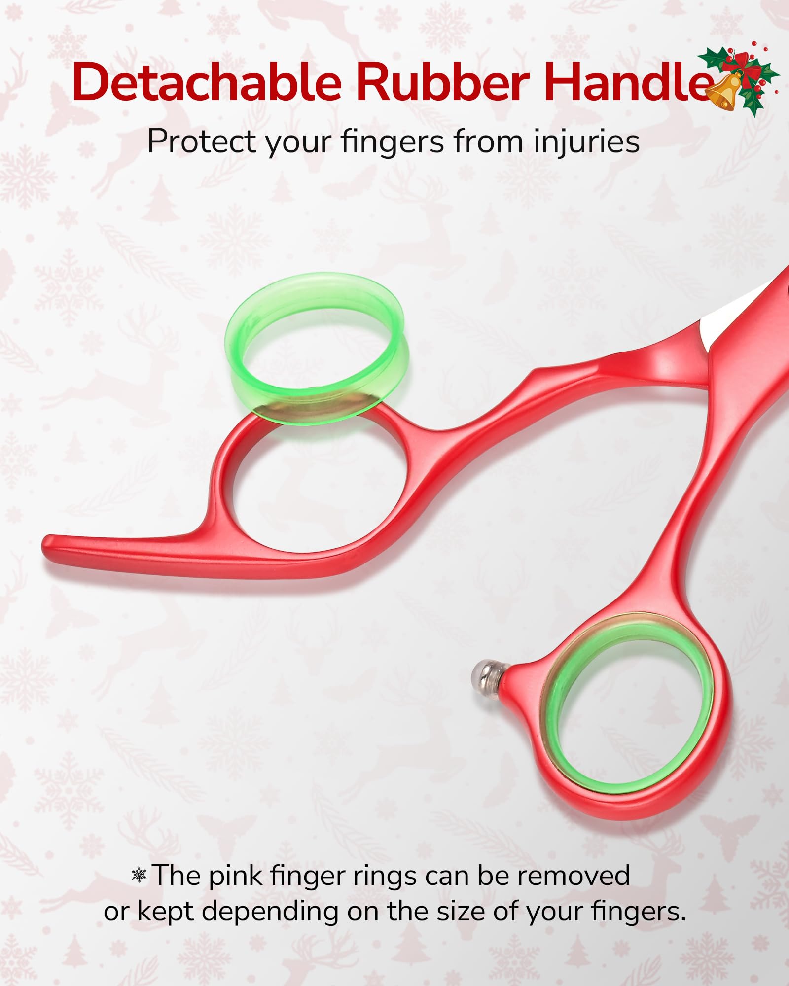 ULG hair cutting scissors rubber finger hole inserts for secure adjustable grip