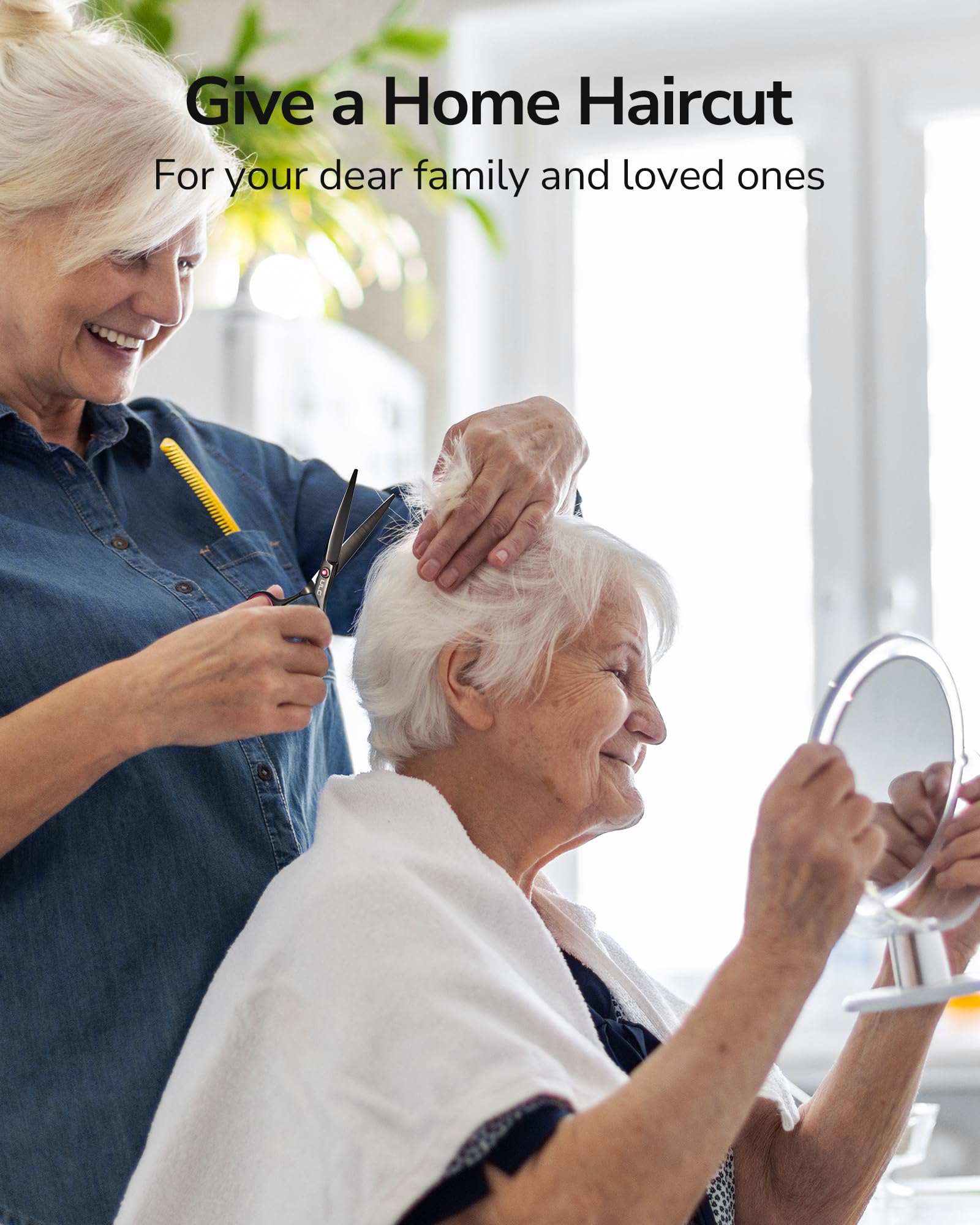 ULG hair cutting scissors shown in a salon setting for versatile use