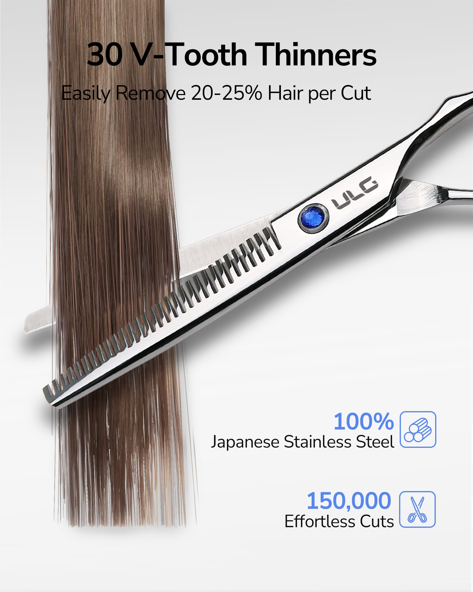 ULG Japanese stainless steel for durable sharpness and corrosion resistance.