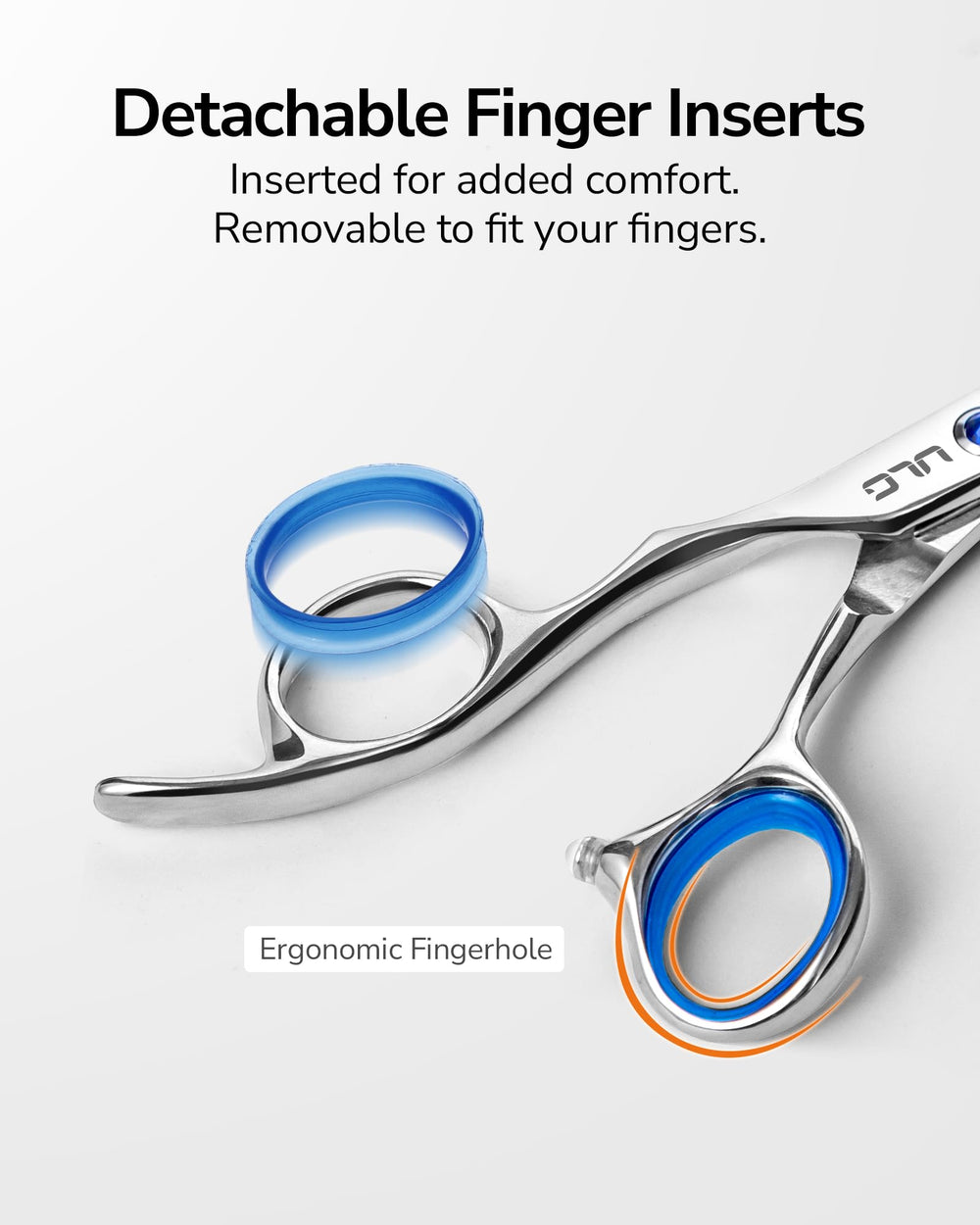 ULG left-handed scissors razor-edge sharpness supports clean cuts and precise layering.