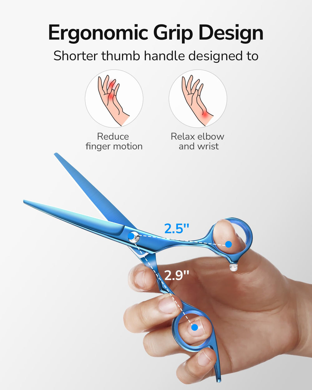 ULG offset-grip design reduces thumb strain for comfortable long sessions.