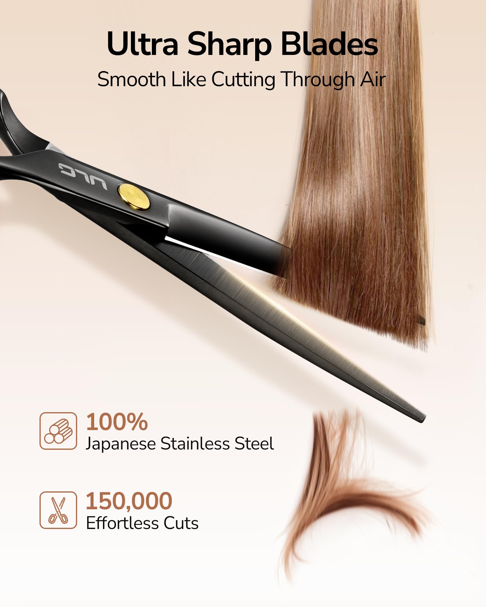 ULG blade close-up shows ultra sharp blades for clean hair cuts