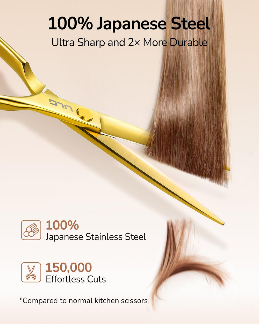 ULG professional hair cutting scissors set scissors close-up ergonomic handle for comfortable cutting
