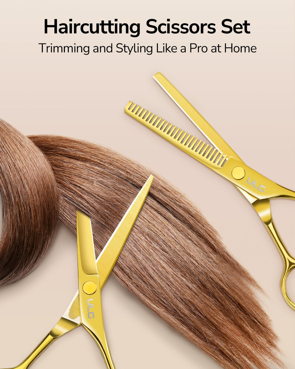 ULG at-home haircut session with professional tools for precise styling