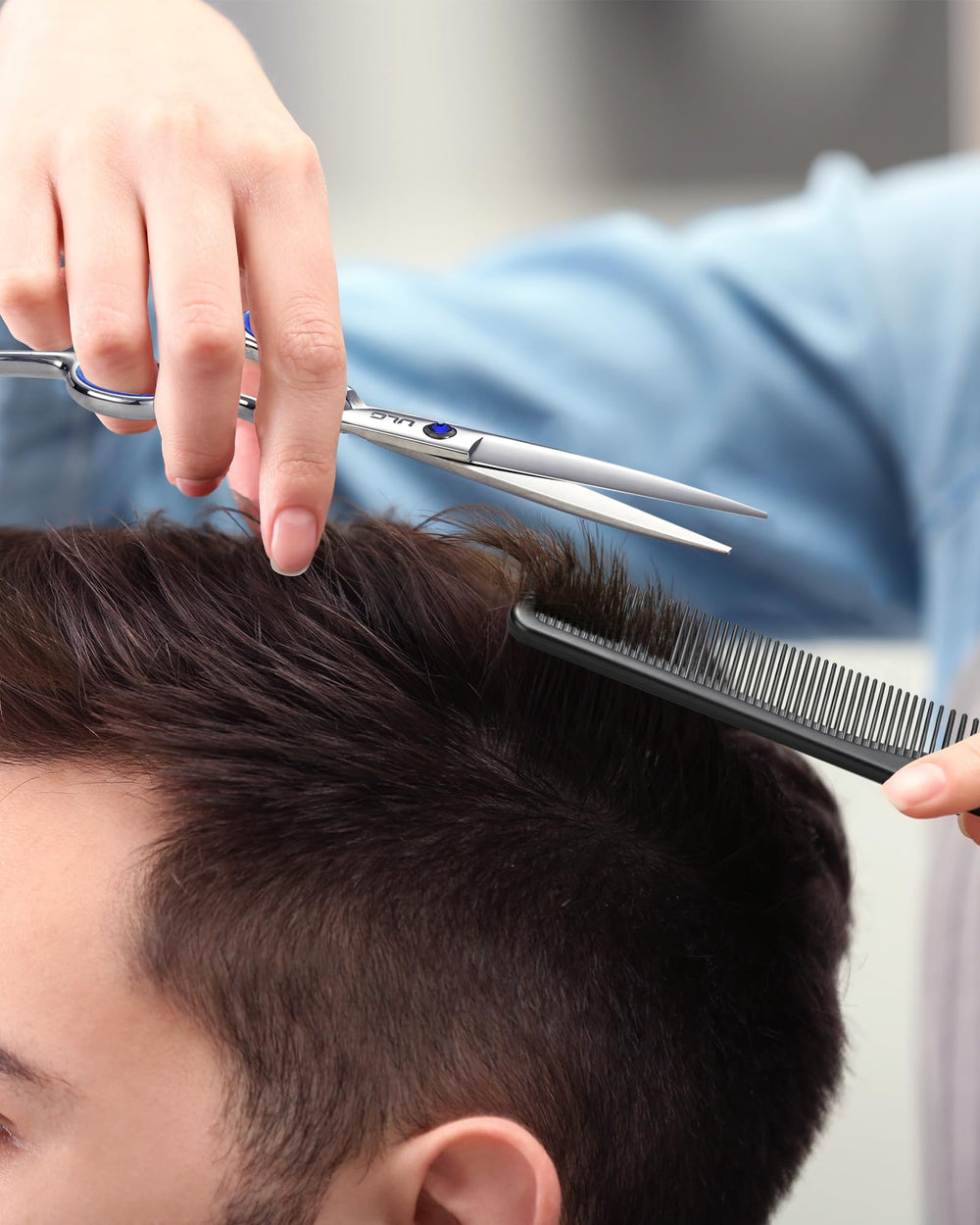 ULG professional kit with scissors and thinning shears for salon use.