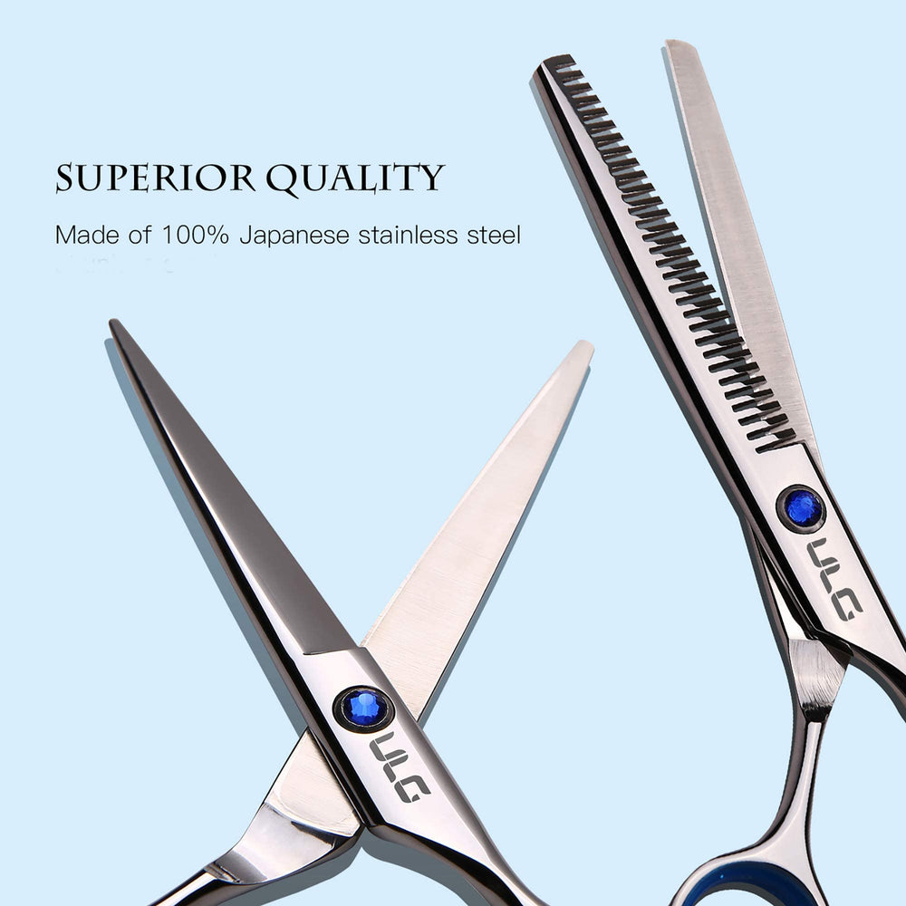 ULG professional thinning kit includes scissors for home or salon styling.