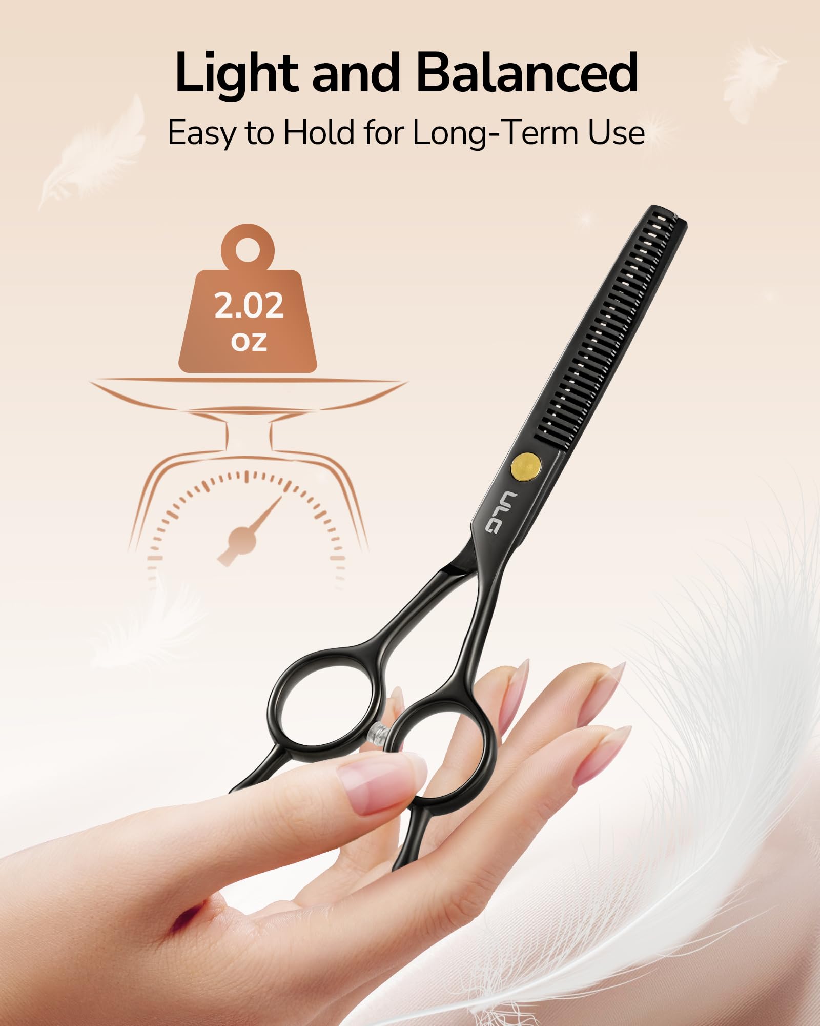 ULG thinning shears light weight for fatigue-free sessions