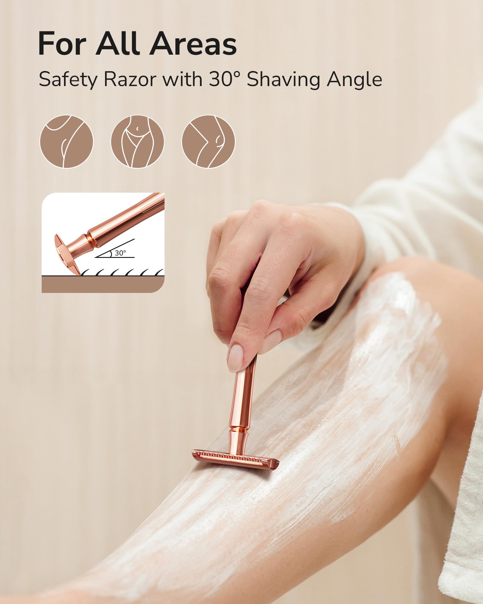 ULG razor face use close-up with smooth, controlled shave