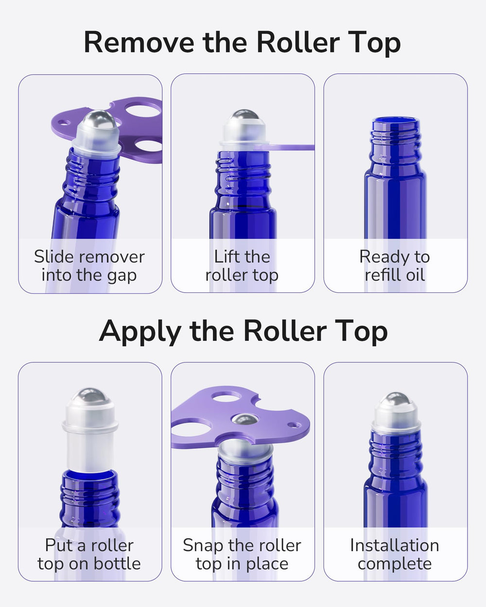 ULG refillable empty bottles with dropper-ready neck.