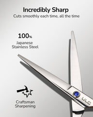 ULG right-hand barber shears with razor edge for clean, sharp results.