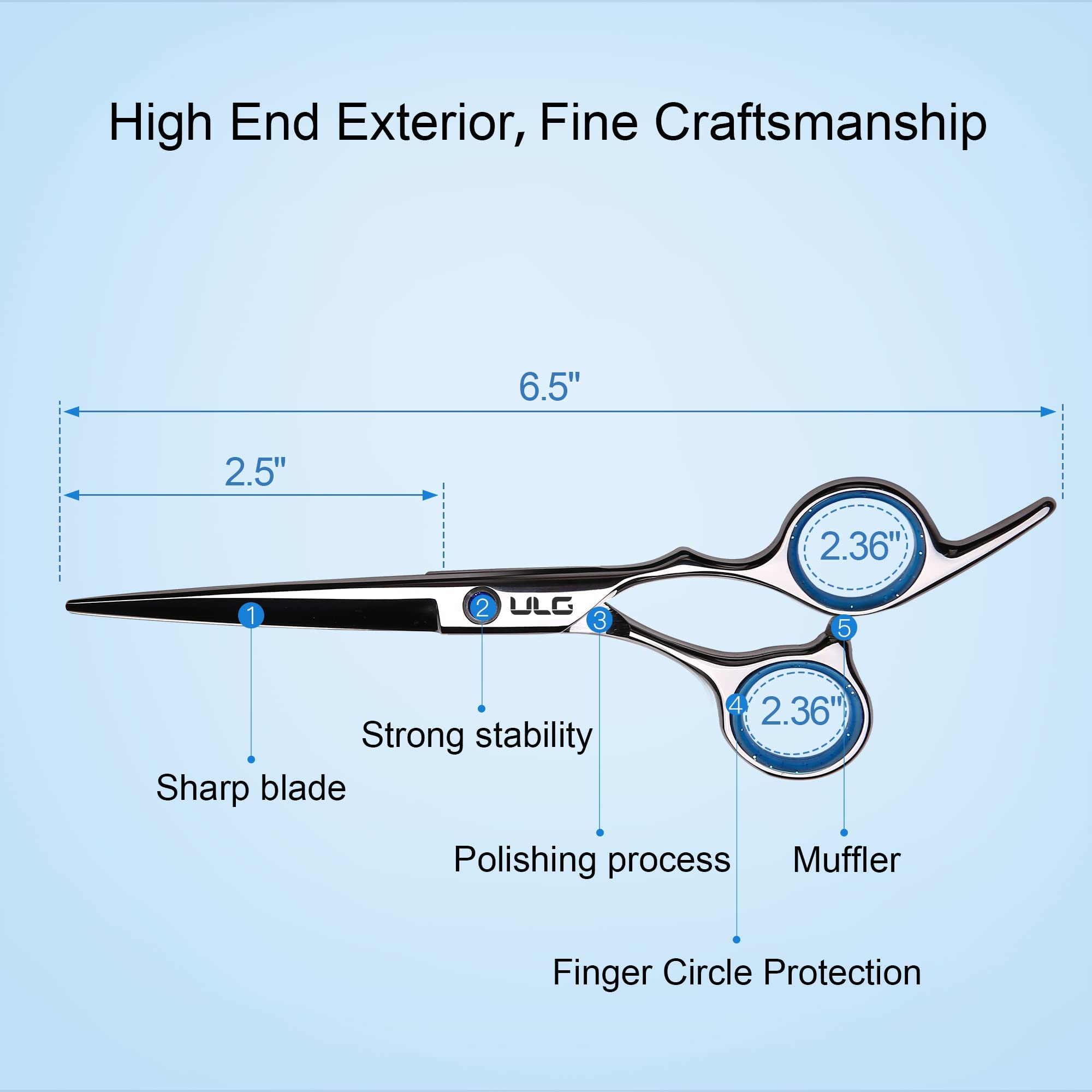 ULG right-handed ergonomic offset grip reduces wrist strain during use.