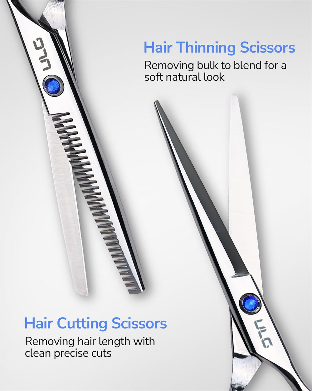 ULG thinning shears 30 teeth for natural layering and textured finishes.