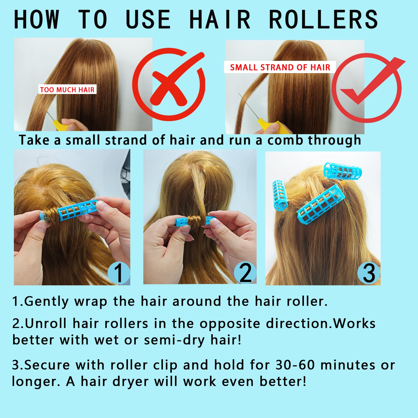 UlifeBetter 2.75x0.98 inch curler for defined curls