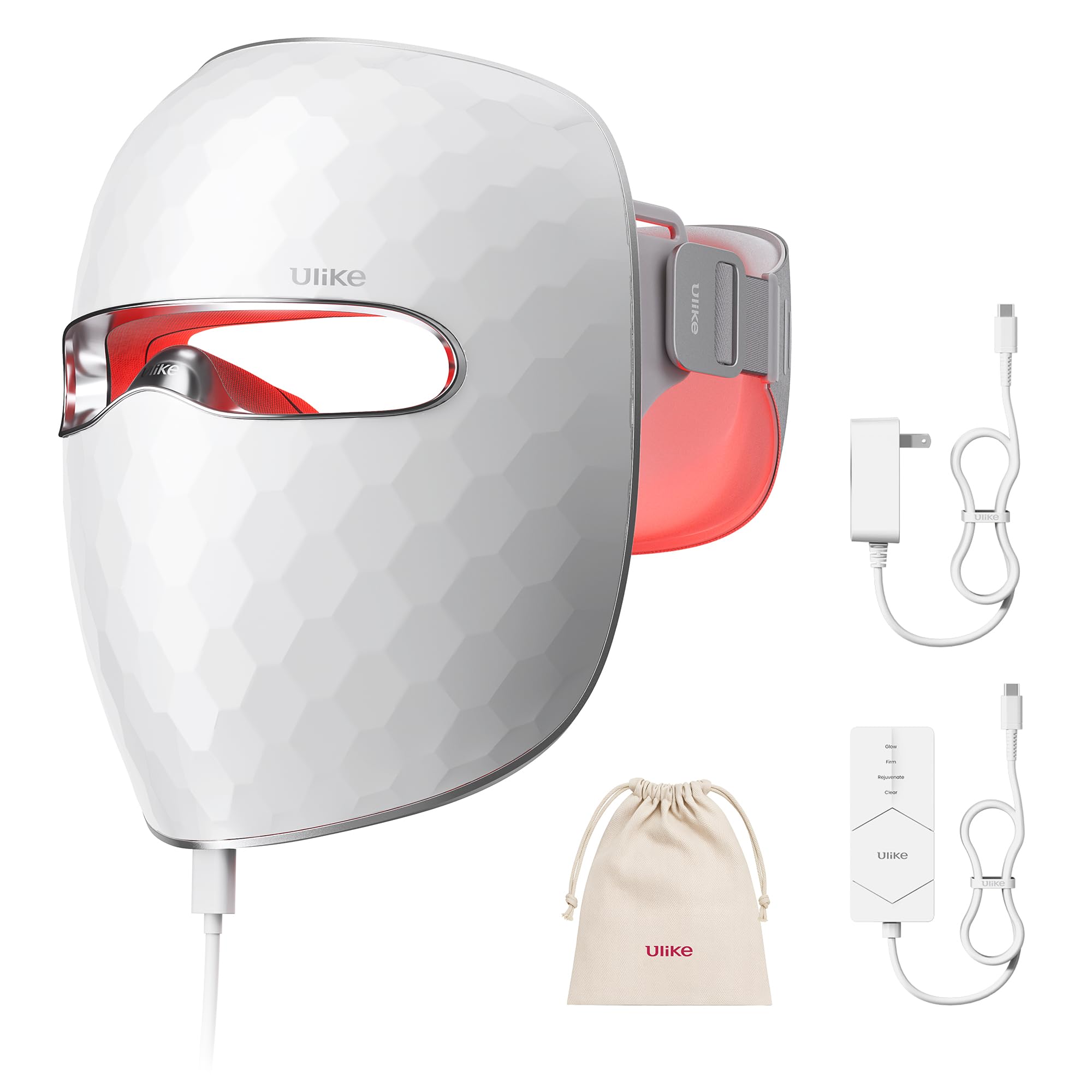 Ulike ReGlow mask front view for at-home light therapy and brighter-looking skin