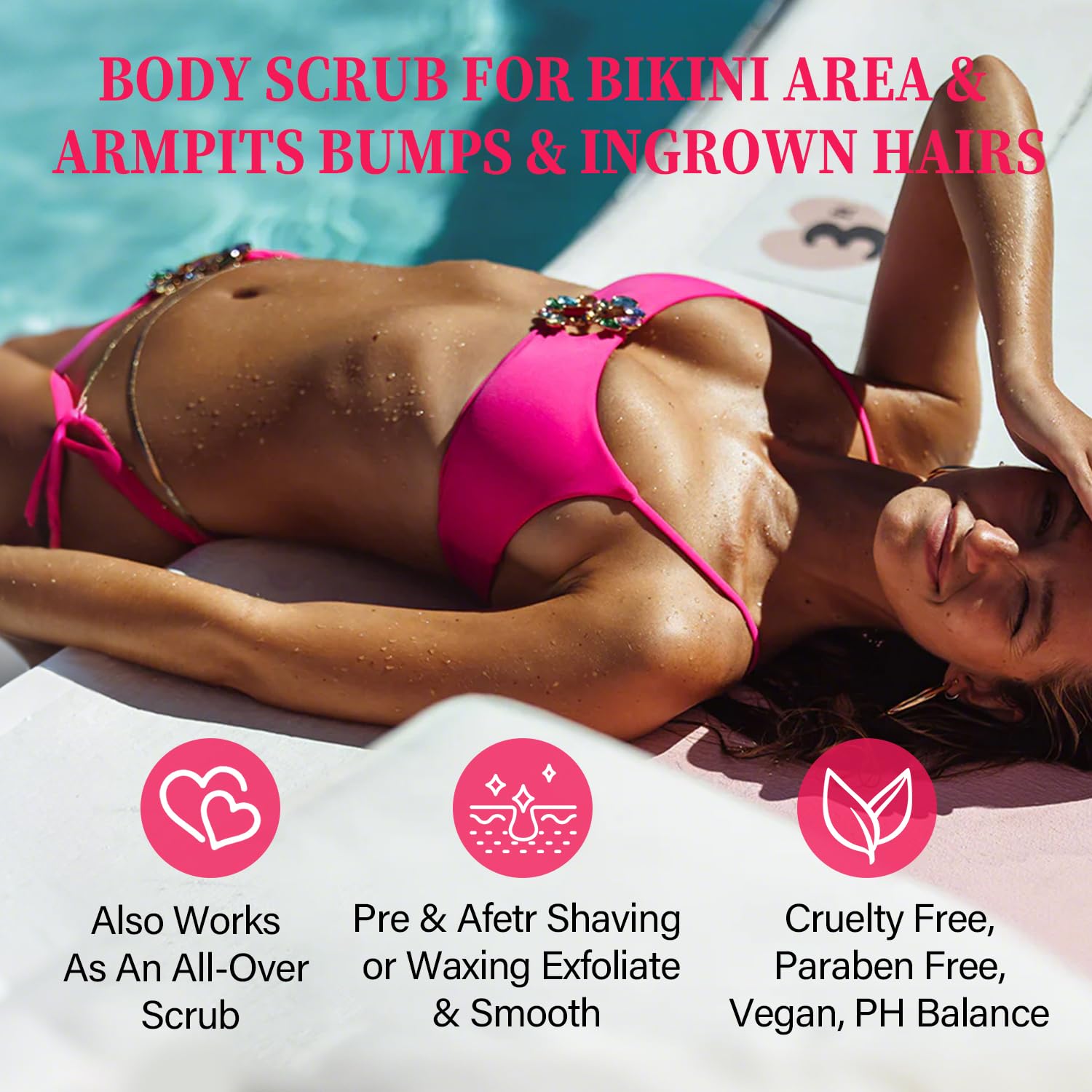 ulluxe bikini area exfoliator ingredients glycolic lactic highlighted for resurfacing