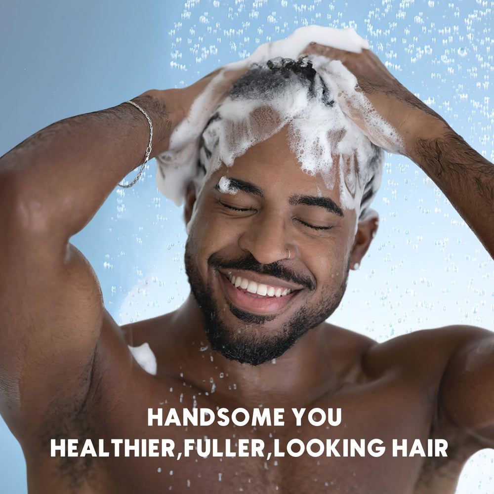 ulluxe biotin hair growth shampoo sulfate-free label on bottle showing gentle cleansing.