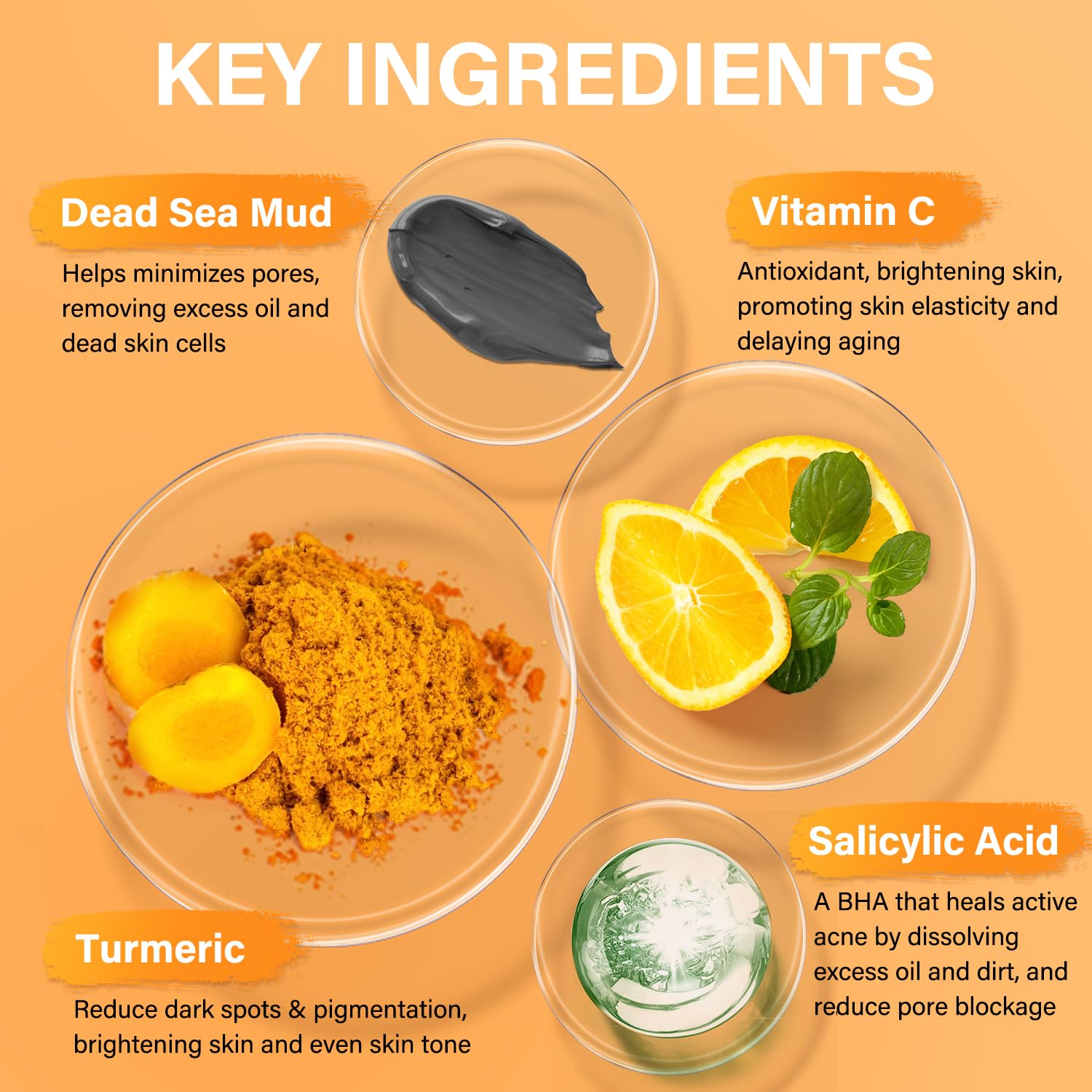 ULLUXE Brightening turmeric mask for even skin tone in daily regimen.