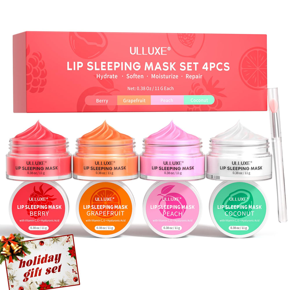 ulluxe lip mask set berry jar shows berry flavored night care for deeply hydrated lips