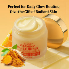 ulluxe Vitamin C face moisturizer texture swirl emphasizes lightweight non-greasy feel