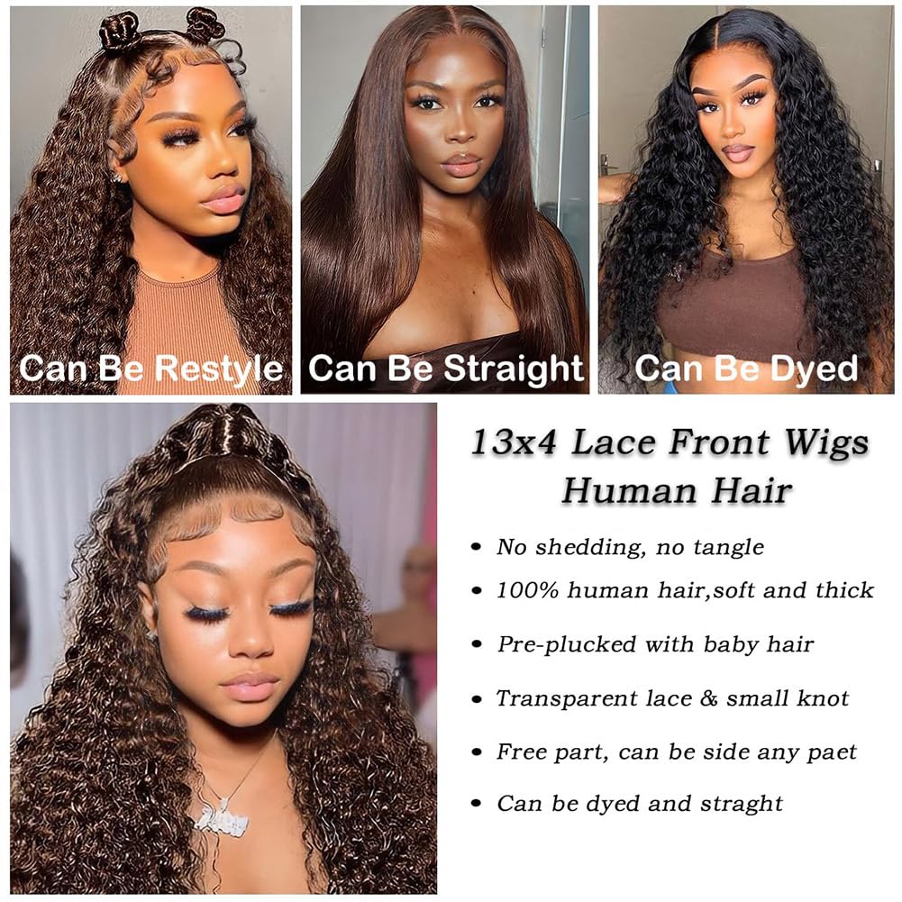 ULOVE HAIR 20-inch chocolate brown HD lace-front wig, 180 density for natural fullness.