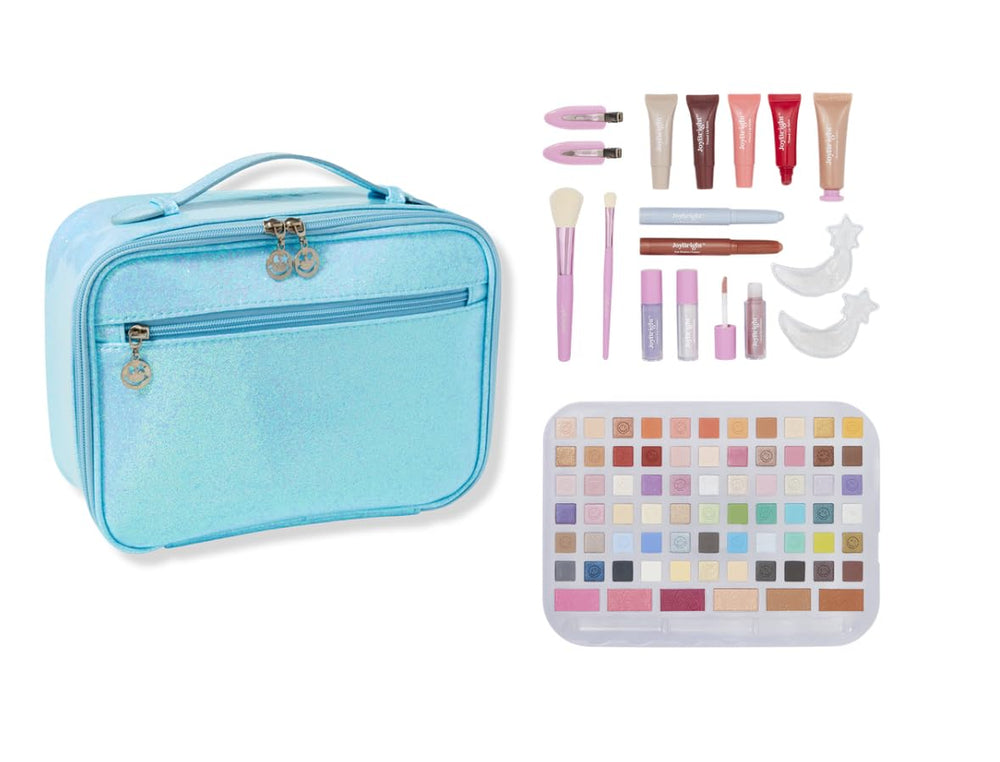 JoyBright by Ulta Beauty box front view with colorful makeup and reusable case for on-the-go looks.