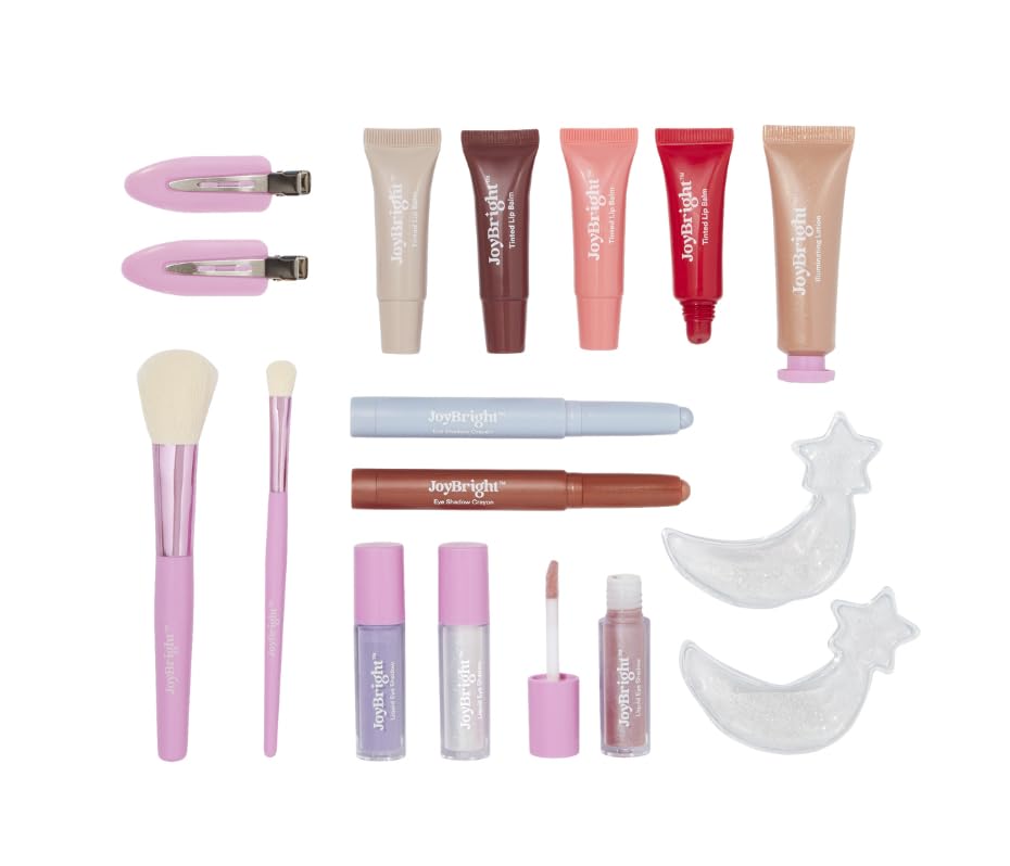JoyBright by Ulta Beauty reusable case and brushes neatly organize makeup essentials for travel.