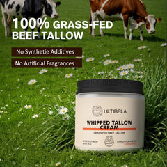 ULTIBELA beef tallow vanilla jar — soothing body cream with comforting vanilla scent