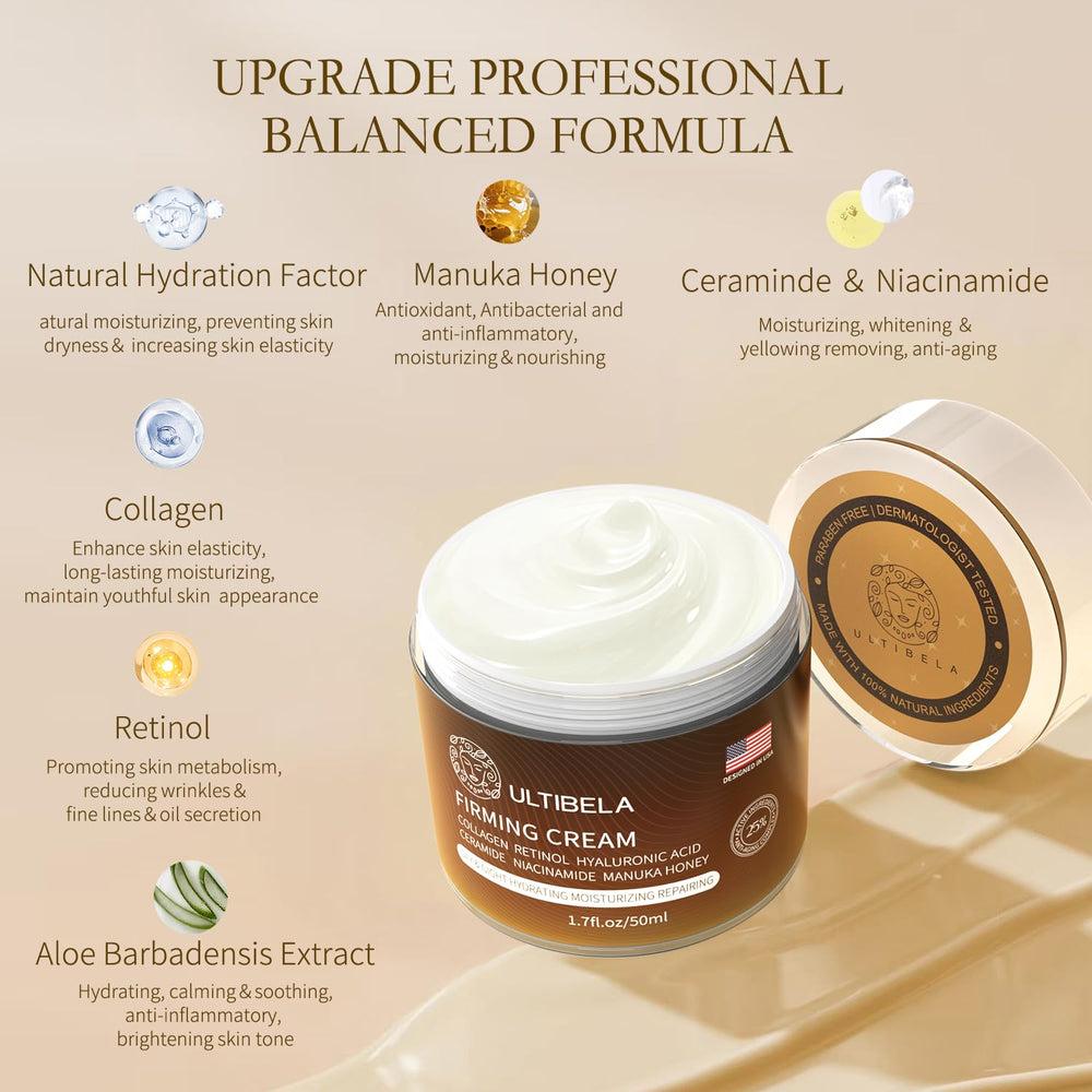 ULTIBELA firming effect image focusing on reduced pores and smoother texture.